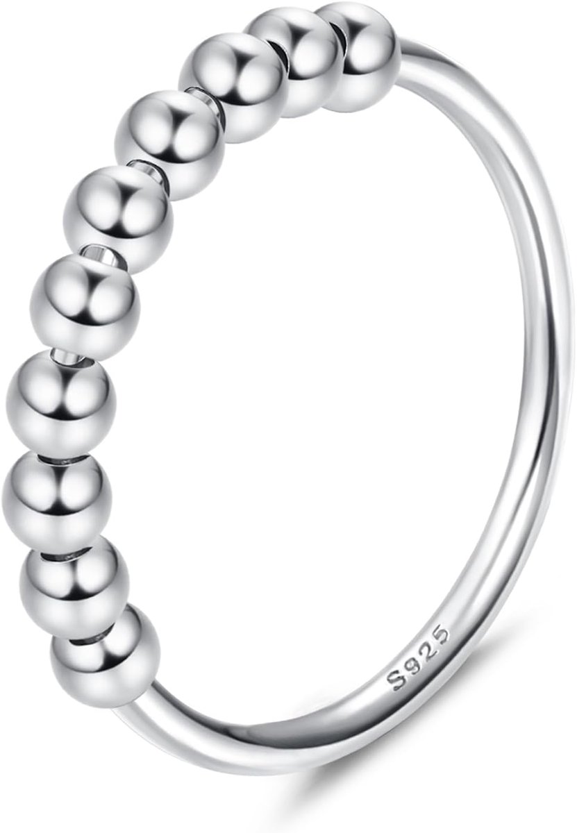 Ringen van sterling zilver met parels, spinnerringen, fidgetringen