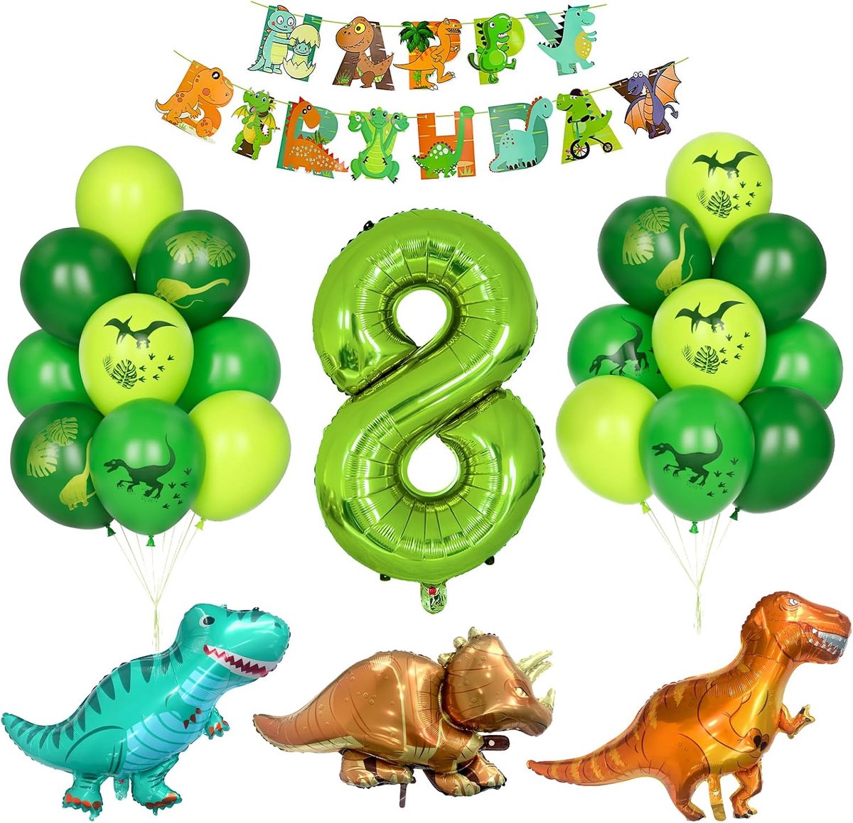 verjaardag 8 jaar dino jongens verjaardag decoratie helium ballonnen