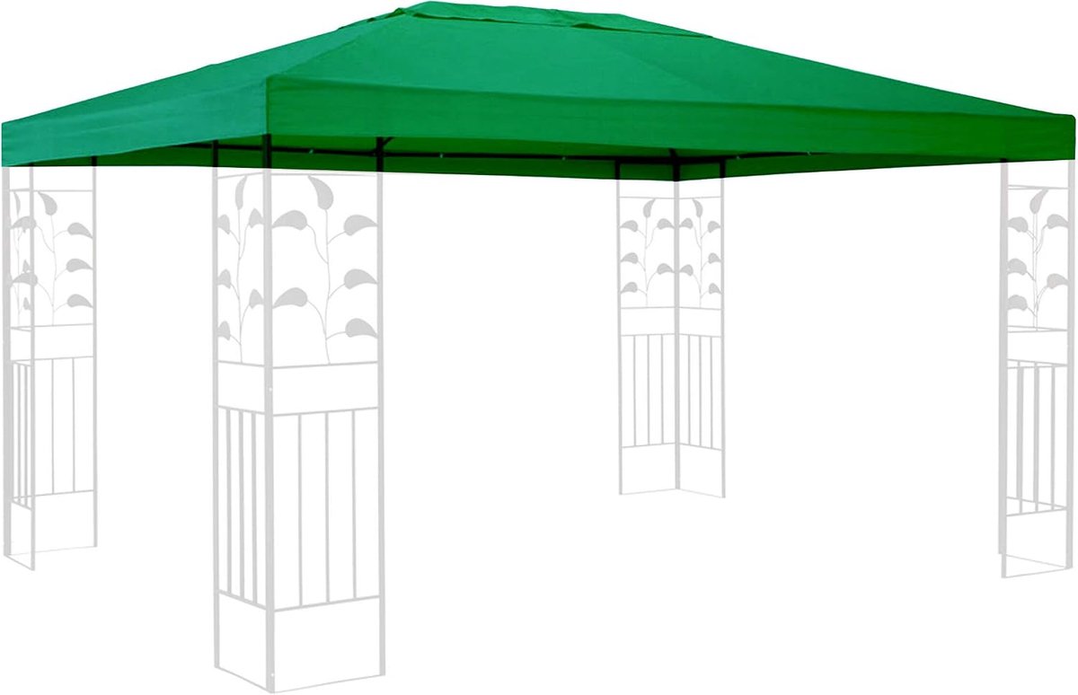 SnelShoppen - Vervangende dakbedekking voor Rank paviljoen 3x4m groen - Polyester met PVC coating - Ideaal voor tuin, feest en camping