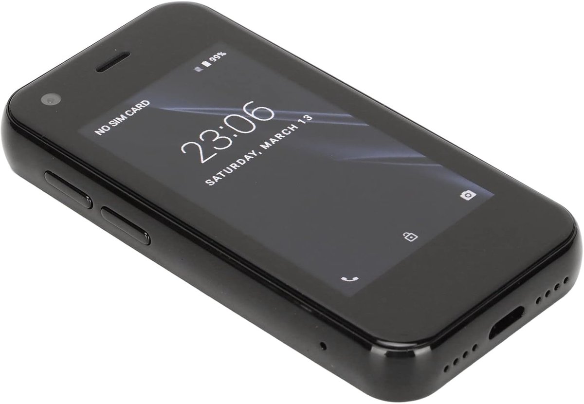 SnelShoppen - Mini Smartphone 3G Quad Core Mobiele Telefoon voor Android, WiFi GPS, 1GB RAM 8GB Opslag, 2.5 inch Kinderen Telefoon Zwart voor Pocketge