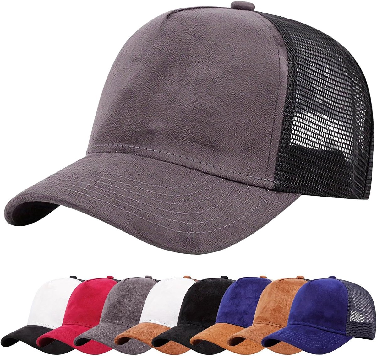 Honkbalpet, uniseks, ademend, effen, verstelbaar netweefsel, snapback op de rug, truckerhoed, anti-uv, zonnehoed