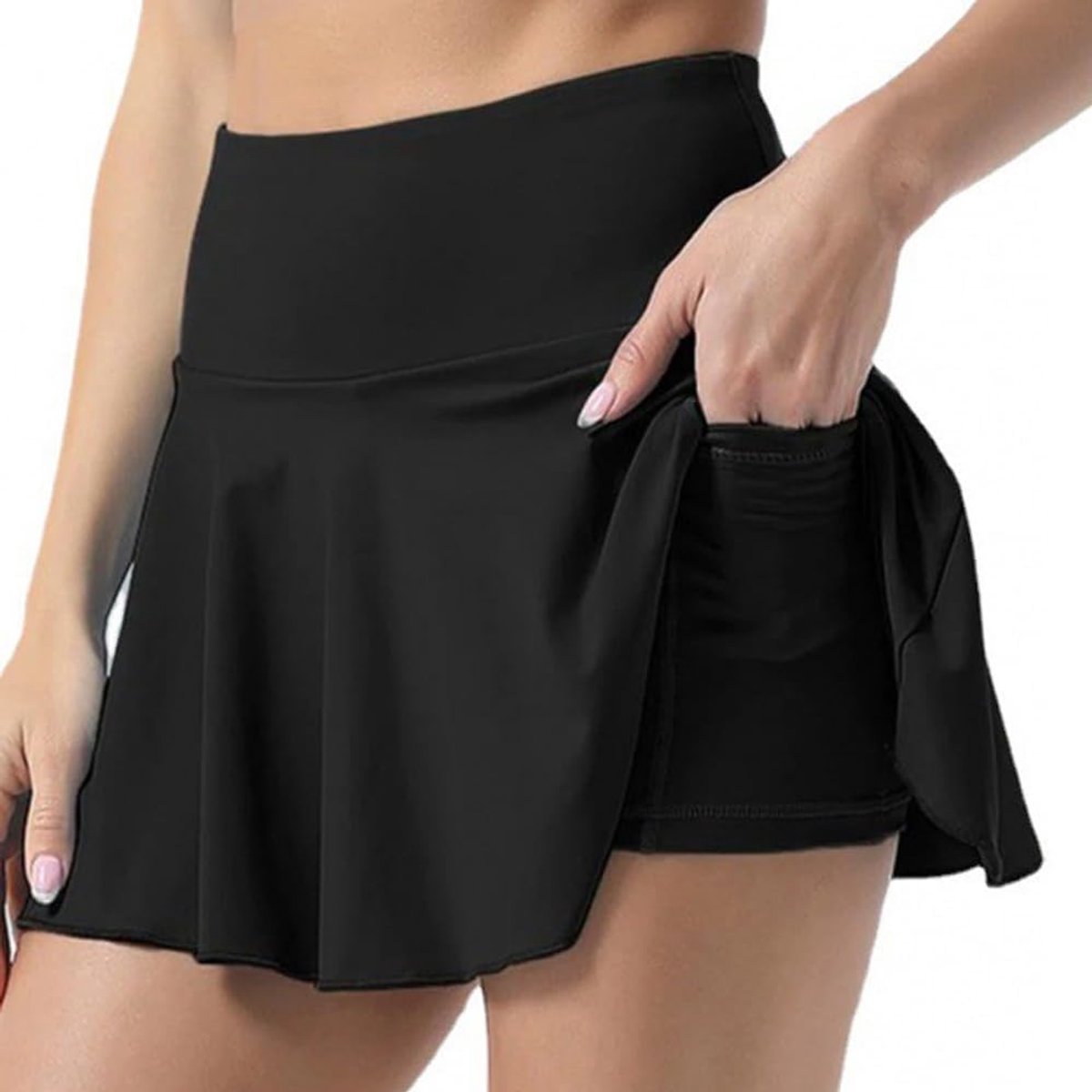 Tennisrok voor dames, met zakken, golfrok met zakken, zomer, sportskort, voor fietsen, wandelen, hardlopen, A-lijn rok