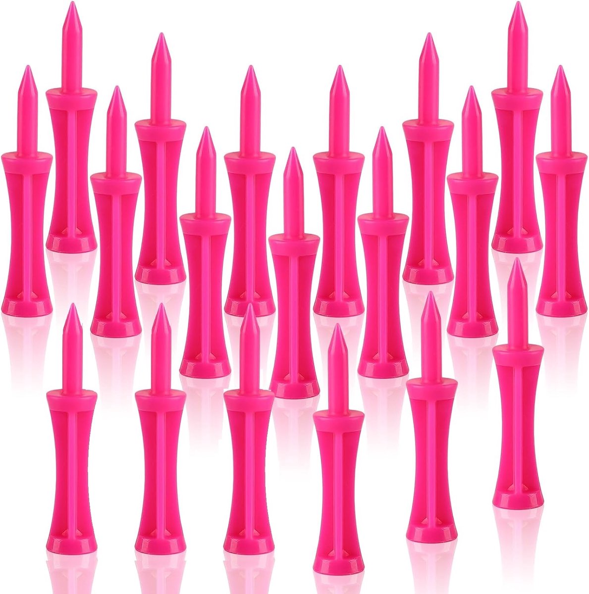 Tees set, 50 stuks, roze, 59 mm lengte, 12 mm kopdiameter, kunststof
