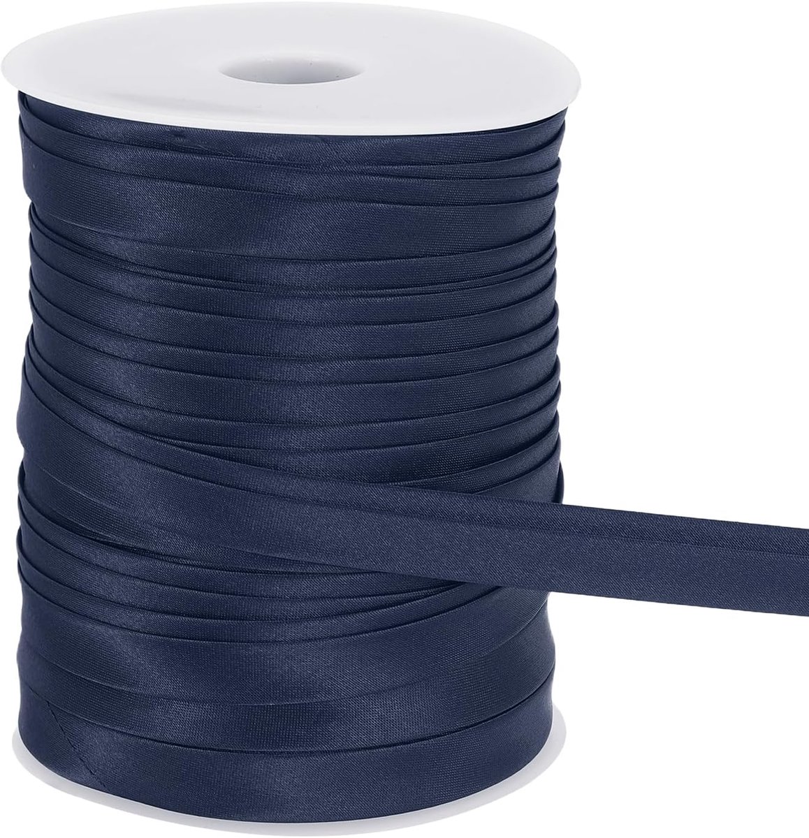 Double Fold Bias Tape voor Naaien 3/5 inch x 55 Yards Satijn Pre-Fold Continuous Binding Tape voor Naaien Quilting Hemming Binding DIY Crafts, Dark Navy Blue