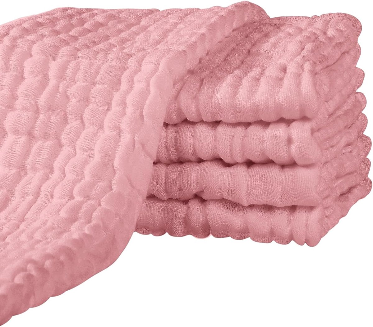 SnelShoppen - Baby Luiers Katoen 65x65 cm - 5 Stuks Super Zacht voor Gevoelige Huid - Ademende Chiffon Luiers voor Pasgeborenen