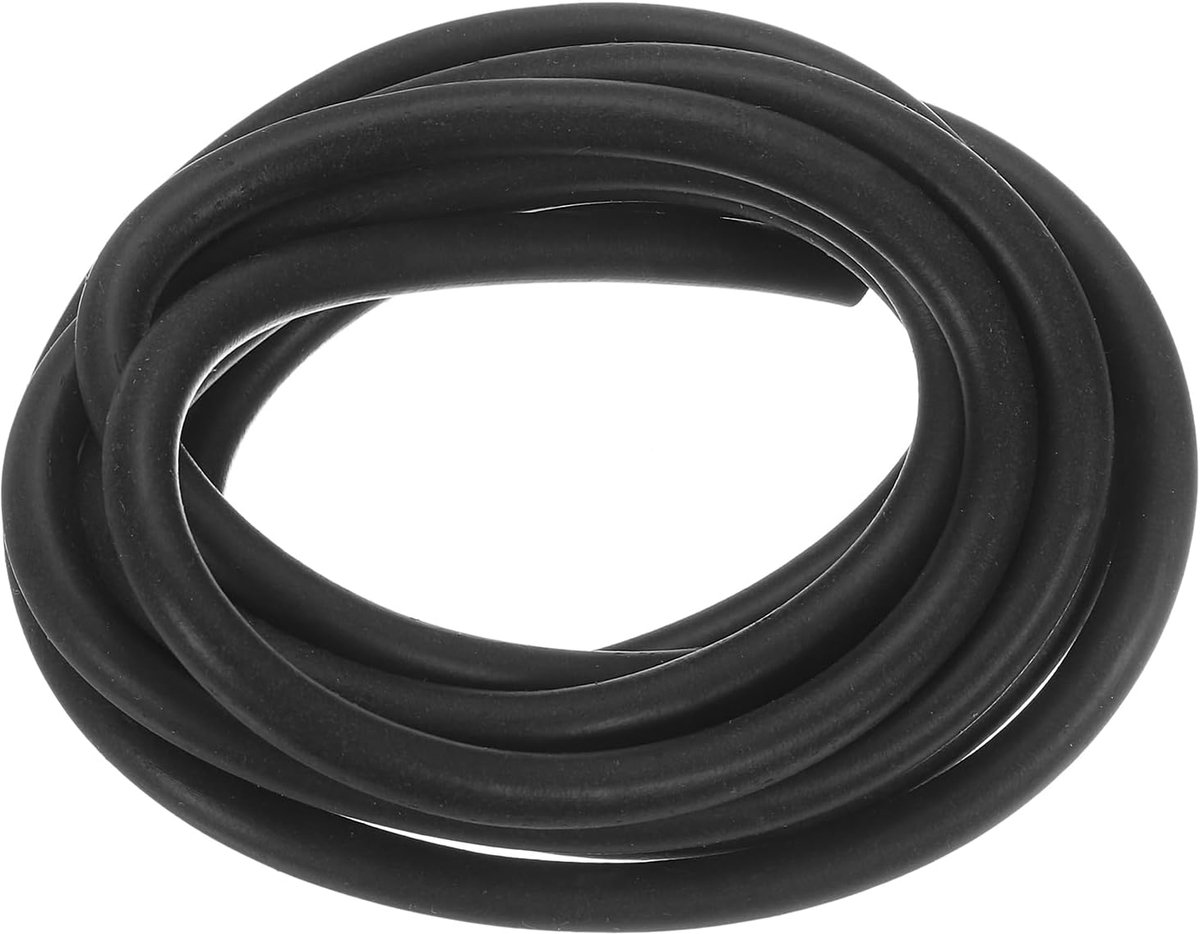 SnelShoppen - Silicone Foam Sealing Strips 6 mm Diameter 2 m Lang, Sponge Rubber Weather Seal Strips, Zwarte Ronde Rubberkoord voor Machines en Indust