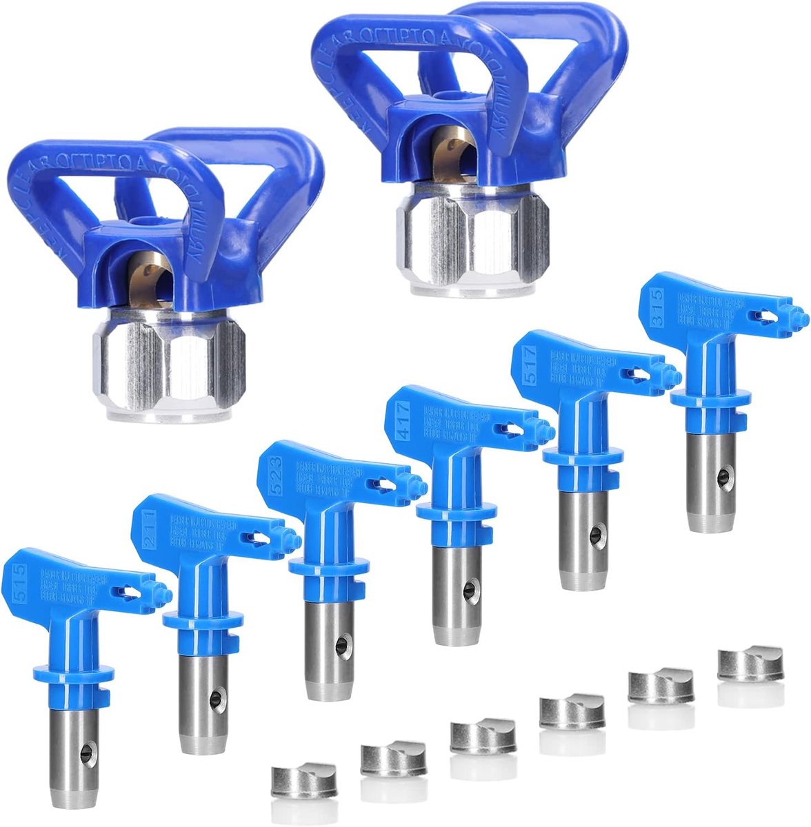 Airless spuitmondjes 6 stuks - omkeerbare verfspuitmondjes - voor verf en reiniging - eenvoudig te installeren - ShopVlot