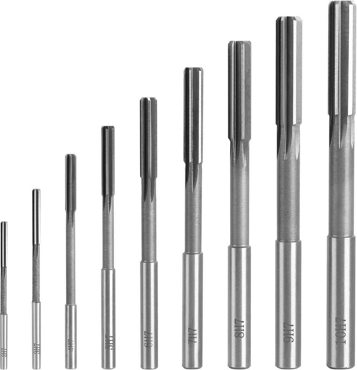 H7 reamers 9pcs - HSS - rechtshandig - precisie bij het bewerken van hout en metaal - ShopVlot