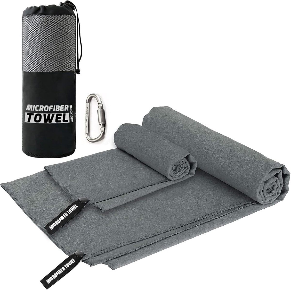 Microfibre Travel Sports Towel Set Quick Drying Super Absorbent Compact Lightweight for Camping, Backpacking, Hiking - ShopVlot