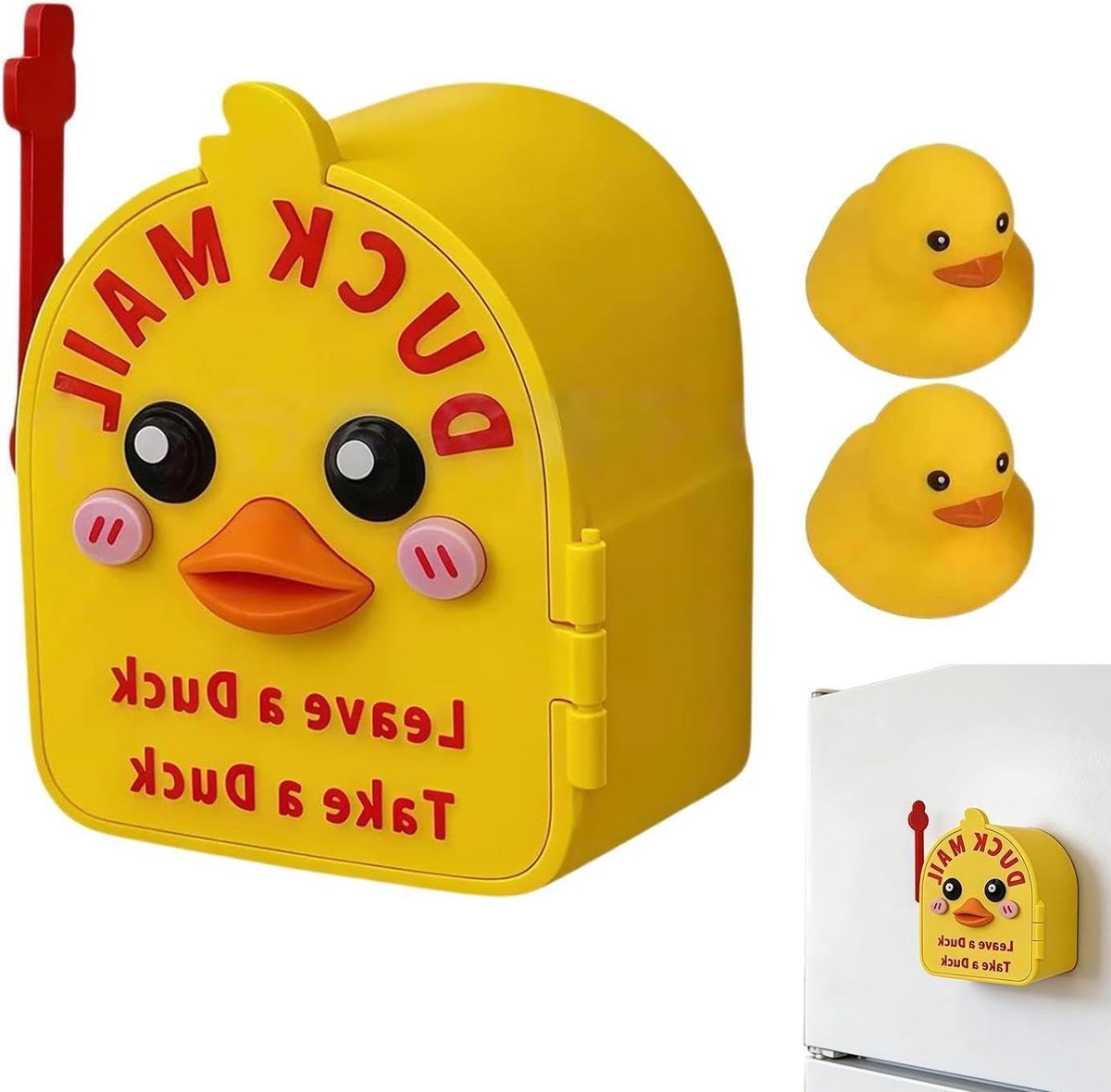 Eenden brievenbus decoratie - Magnetische eend set - Huis decoreren - 3D-geprint ontwerp - 12 x 12 x 12 cm