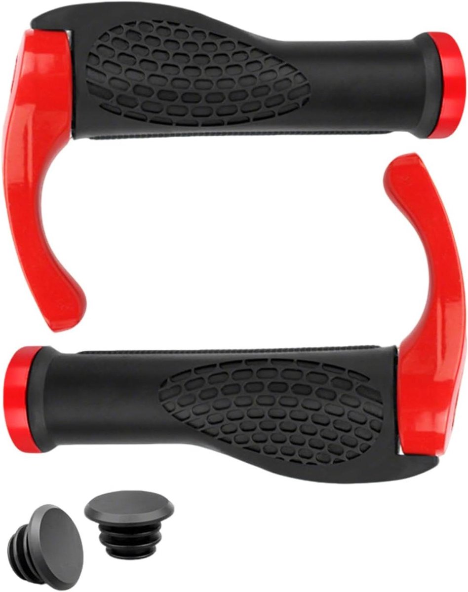 Fietsstuur Handvatten - Stuurgrepen Fiets - Comfortabel Fietsen - Vergrendelingsmechanisme - 17 cm - Rood