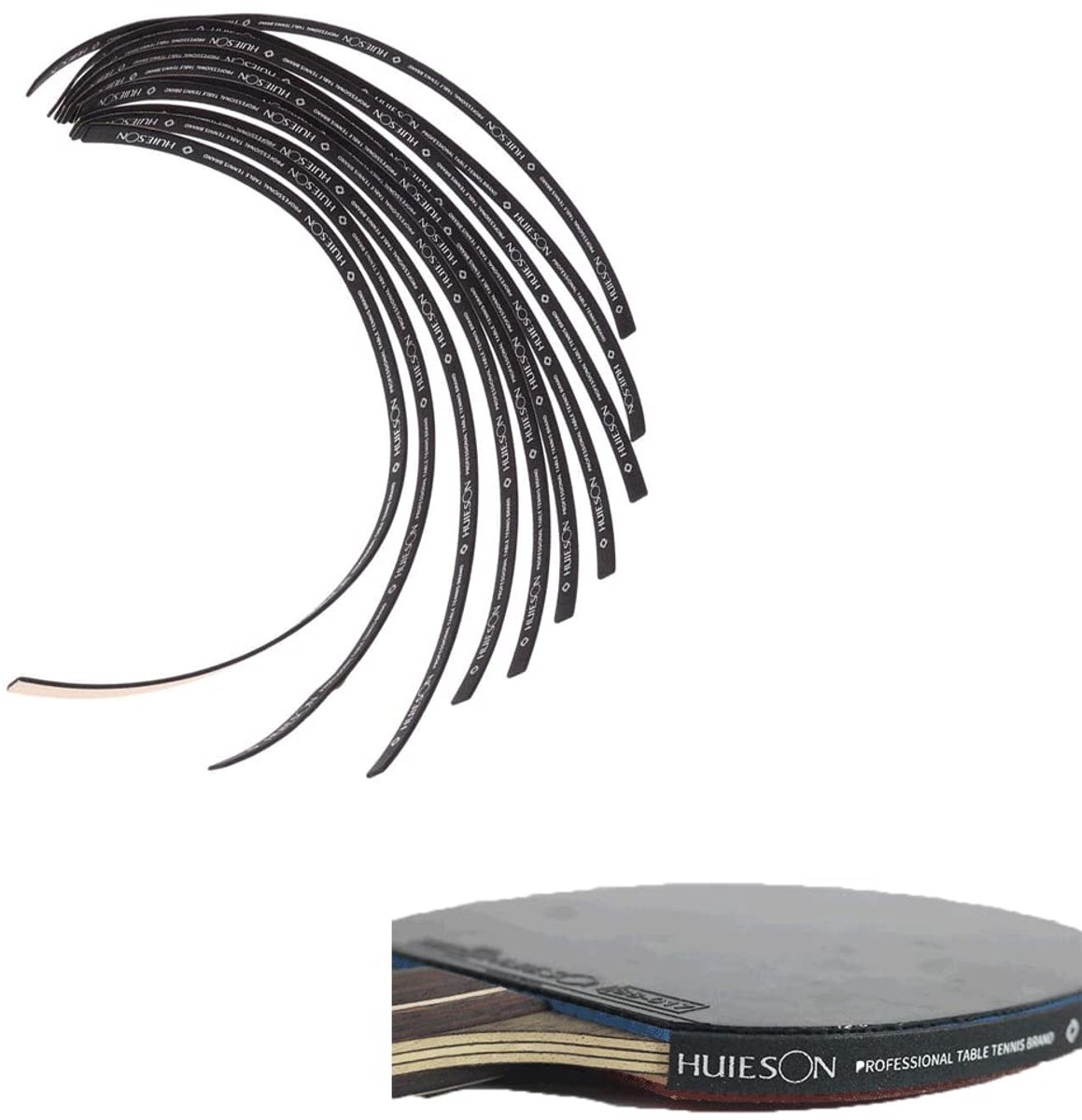 SnelShoppen - 10 Stuks Edge Tape Bescherming voor Tafeltennis Peddels - Rubber Paddles Bescherming - Duurzaam en Ademend - Zwart