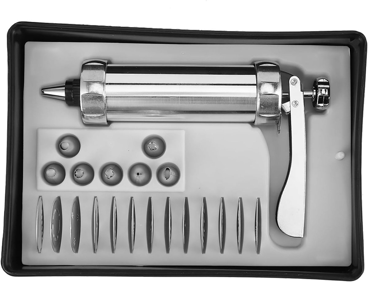 SnelShoppen - Cookie Maker Cookie Press Gun, Aluminium Legering Koekjespers voor DIY Koekjes Decoreren, Makkelijk Schoon te Maken, Voor Beginners en E