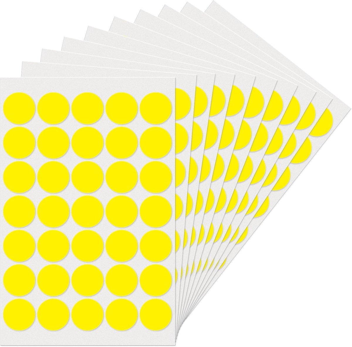 SnelShoppen - Gele Ronde 25mm Dots Stickers Zelfklevende Markeer Dots Waterdicht Kleurcodes Labels 350 Stuks voor Organisatie, Feest, Creatief, Kantoo