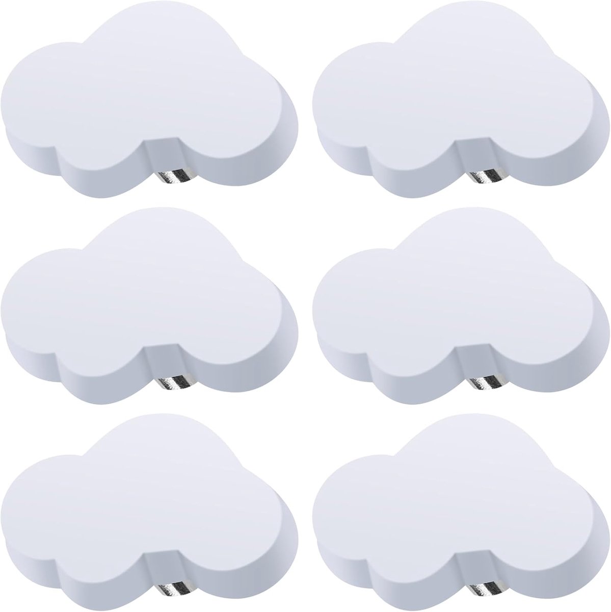 SnelShoppen - 6 stuks Wolkenvormige Ladeknoppen - Cartoon Meubelknoppen voor Kinderen - Zelfklevende Knoppen voor Kastgrepen, Laden, Kasten, Kinderkam