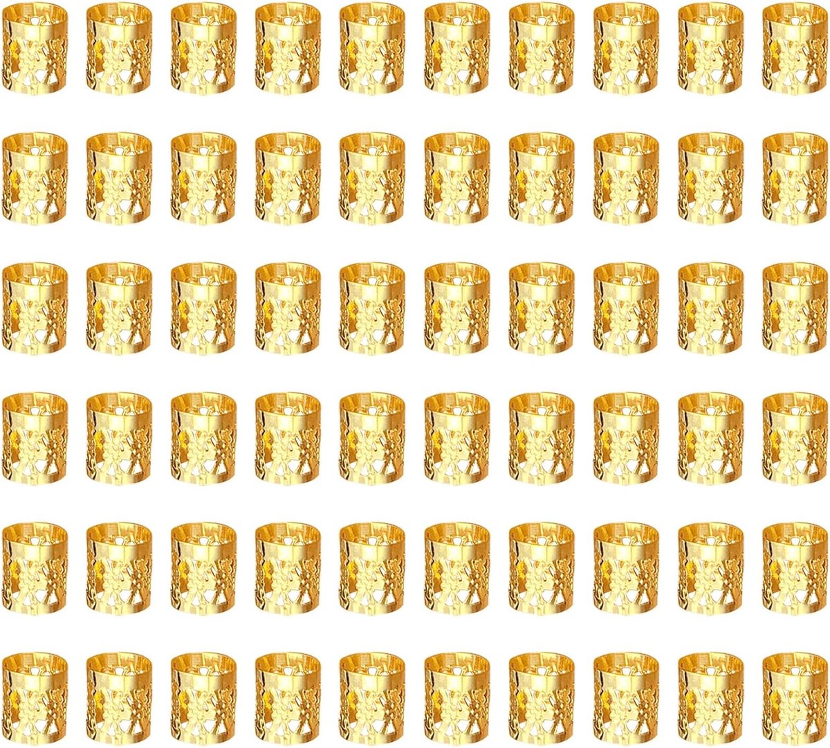 Pruikaccessoires 60 stuks - Gouden vlecht ringgesp - Compacte haardecoratie - Ideaal voor haarverlenging - ShopVlot