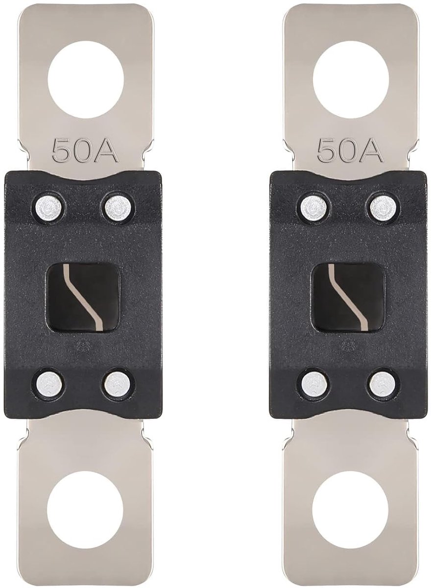 MEGA-zekering 50A Mega-zekering Auto 50 Amp Schroefzekering Hoge Stroom Autozekeringen voor Caravans Vrachtwagen Bus (2 stuks)