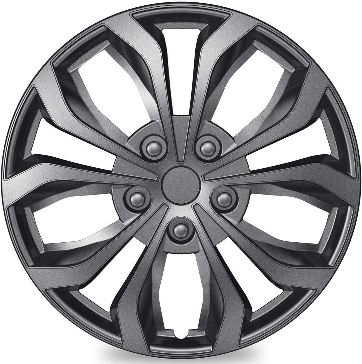 Wieldeksels 14 Inch - Universele grijze trim - Set van 4 - Super stevige bevestiging - ShopVlot