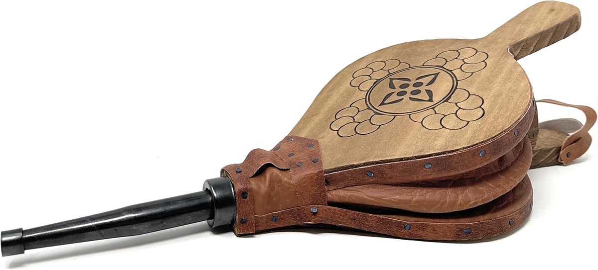 - Blaasbalg voor Open Haard en Barbecue - Hout Naturel - 43 cm - Gemaakt in Spanje