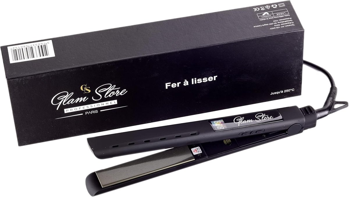 SnelShoppen - Professionele Haarstijlstyler, Nano Titanium Haar Steilijzer - 250°C Instelbaar, LCD Scherm, Ionen Generatie, Frizz Vrij en Glanzend Haa
