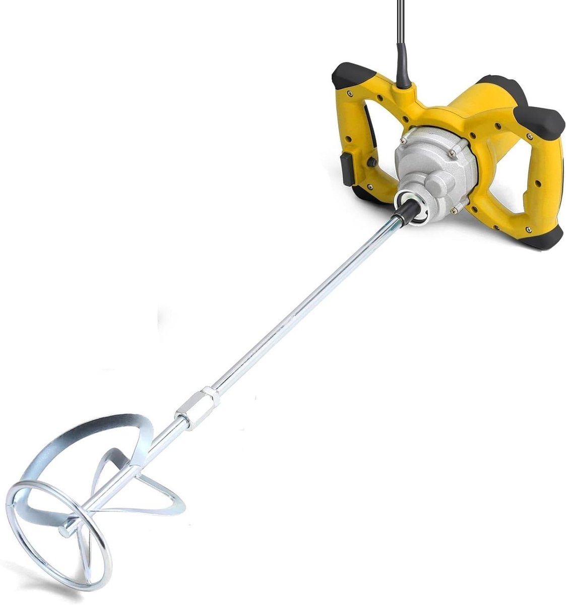 Elektrische Mixer - Mengmachine Mortel - Bouwmaterialen Mengen - 6 Snelheden Instelbaar - 2600W Vermogen - Grijs
