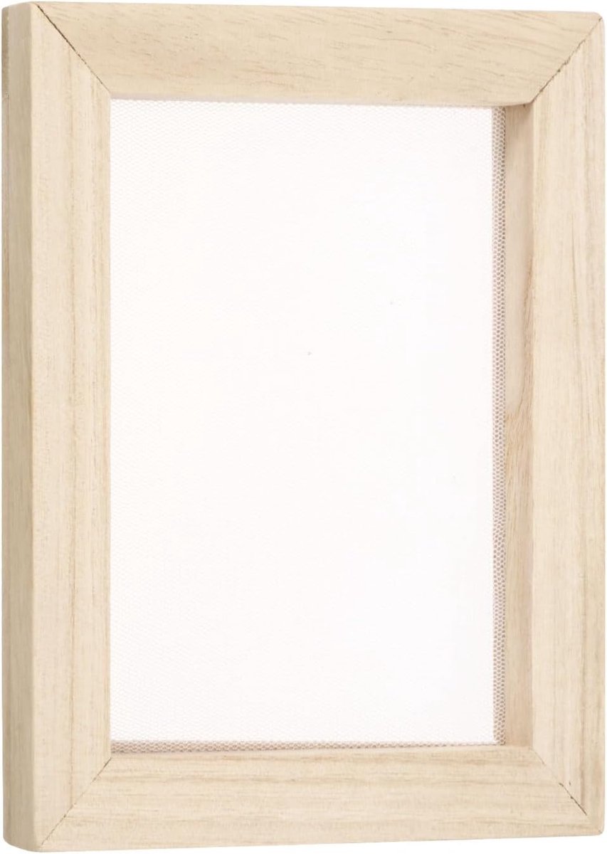 1 stuk zeefdrukframe, 18 x 15 cm hout met 160 wit net voor doe-het-zelf zeefdrukprojecten