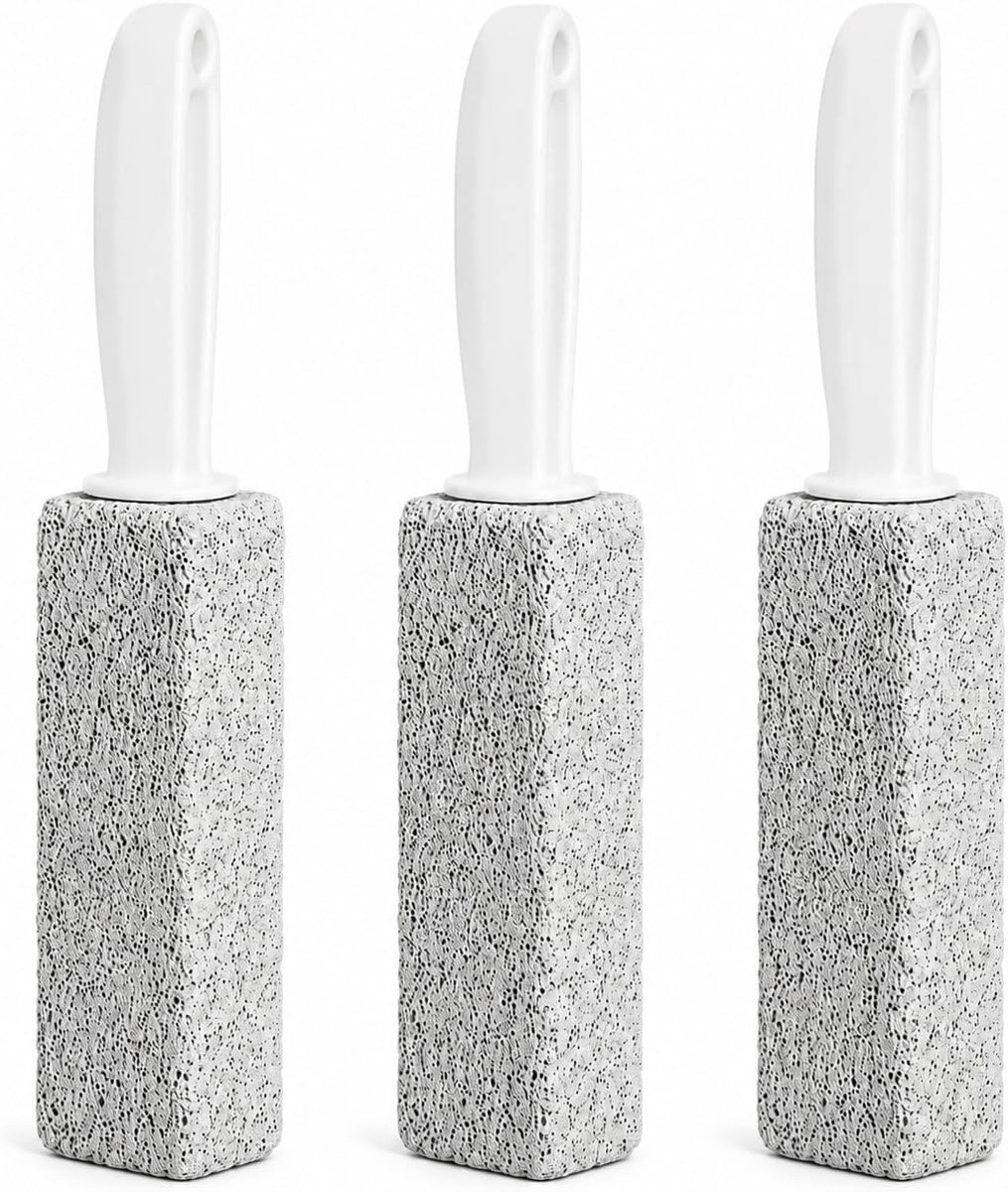 3 Stuks Puimsteen Toiletreiniger, WC Reiniger met Handvat, Verwijdert Kalk, Urinesteen en Hardnekkige Aanslag, 13,5 x 3,5 cm voor Toilet, Pot en Badkameroppervlakken