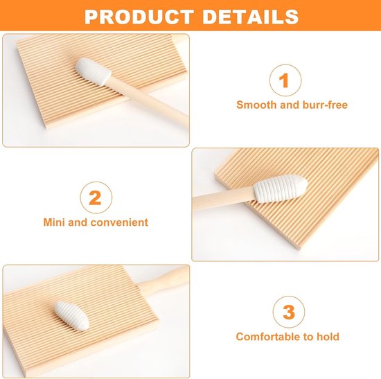 Houten plankenset met deegsnijder, spätzleplank met schraper, pastameplank en ravioli roller voor zelfgemaakte pasta, accessoires voor keuken en doe-het-zelf pasta zelf maken van houten — afbeelding 3
