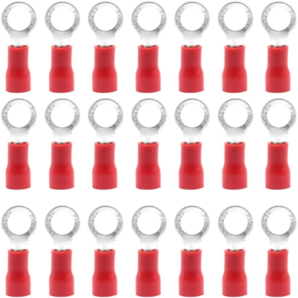 100 Stks 22-16 AWG van Rode Geïsoleerde Ring Crimp Connector Quick Splice Wire Terminals Draad Crimp Connectors (PRH5)