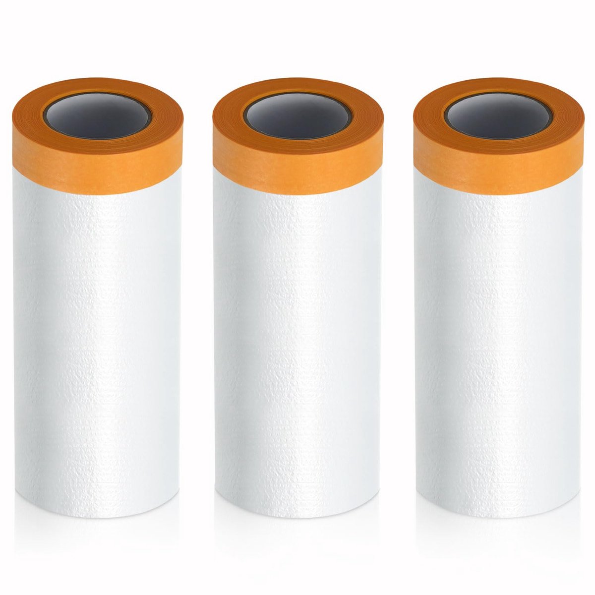 Afdekfolie met plakband, afplakband met folie, 3 rollen × 280 cm × 20 m, transparante schilderfolie voor auto's, ramen, deuren, meubels en muren