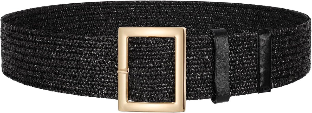 Gevlochten riem voor dames, stretchriem, boho-riem voor dames, brede riem voor jurk