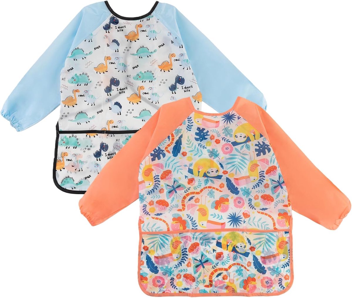 2 stuks schildersschort voor kinderen, schildersjas voor kinderen, waterdicht, schilderspak voor kinderen van 3 tot 8 jaar, met 3 zakken, schilderjas met lange mouwen, voor keuken, koken