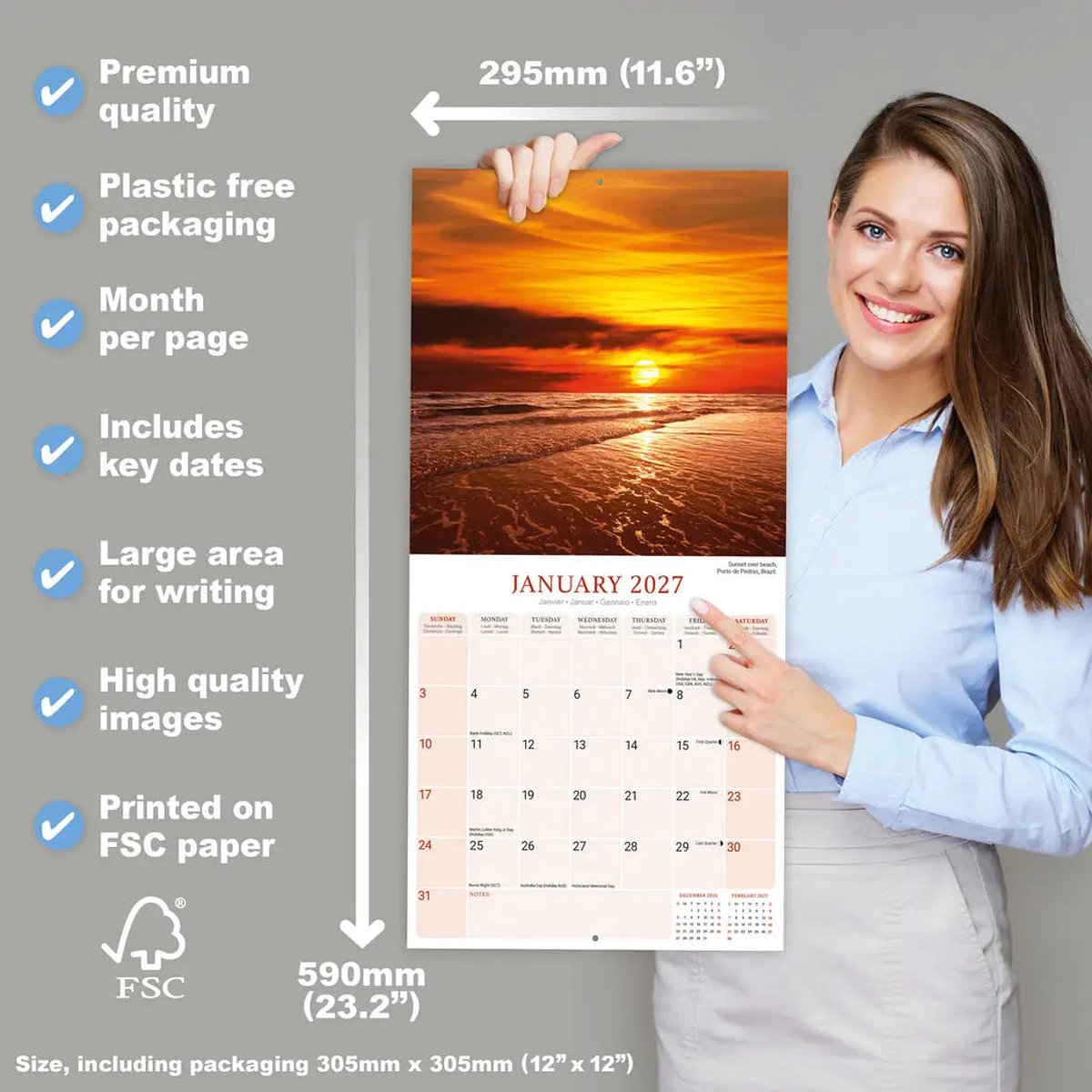 Zonsondergangen Kalender 2027