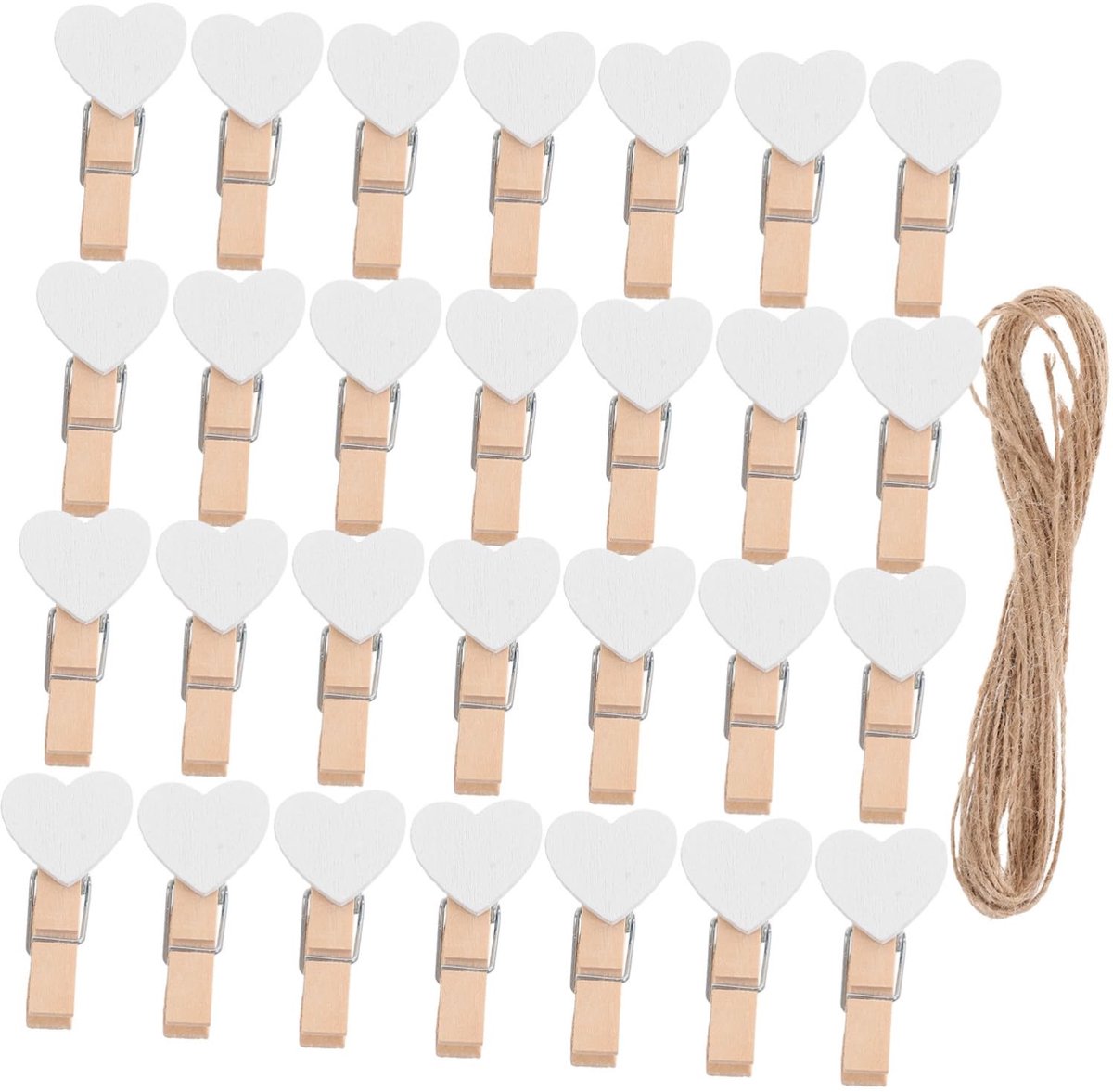 Omgoods - Houten Knijpers met Jute Koord voor Foto's en Decoratie