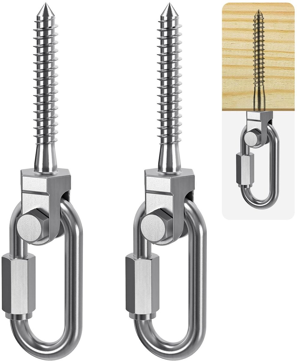 Omgoods - Heavy Duty Roestvrijstalen Schommelhangers - Set van 2 voor Hangmat en Bokszak