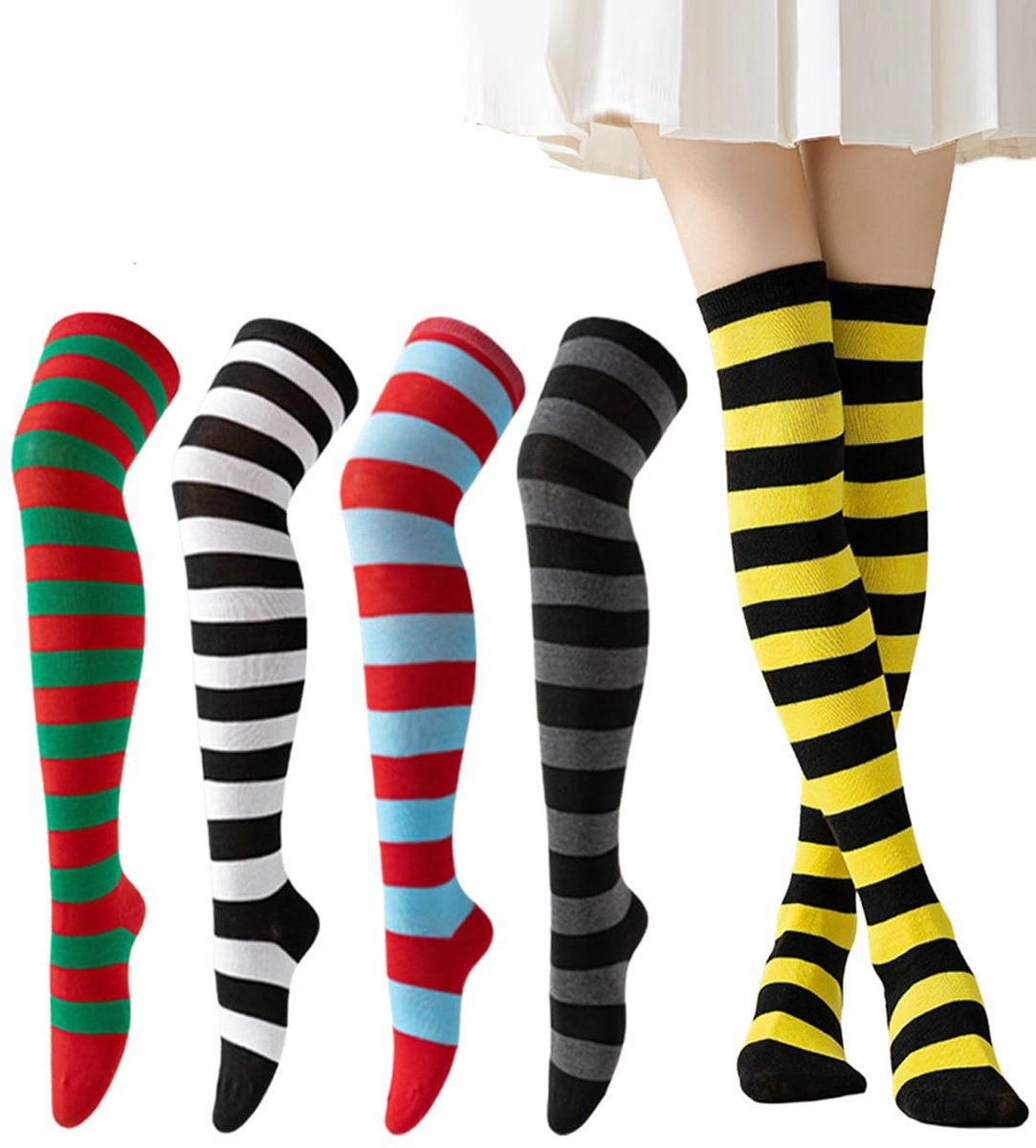 Omgoods - Dames Thigh High Sokken Rood