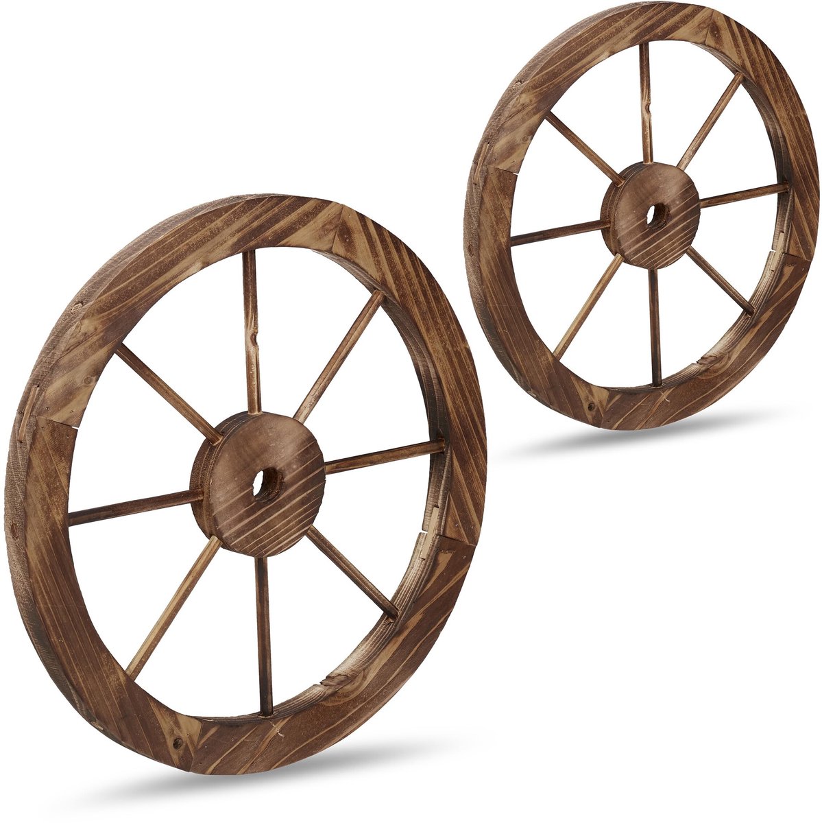 Omgoods - Set van 2 Houten Trolleywielen voor Tuin Decoratie