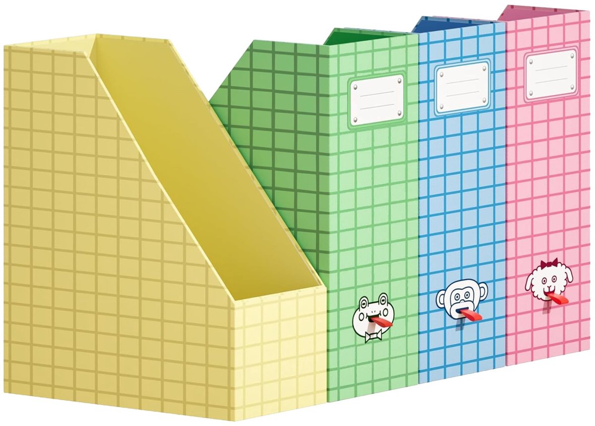 Omgoods - Set van 4 Dieren Magazinehouders voor Kantoor en Thuis