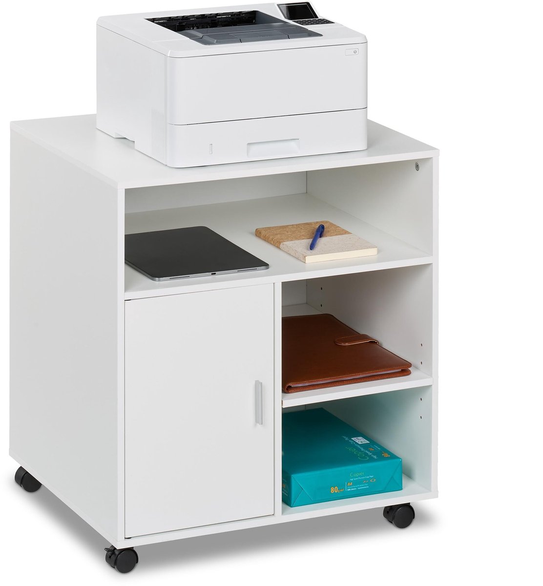 Omgoods - Bureau Kast met 5 Compartimenten en Deur voor Kantoor