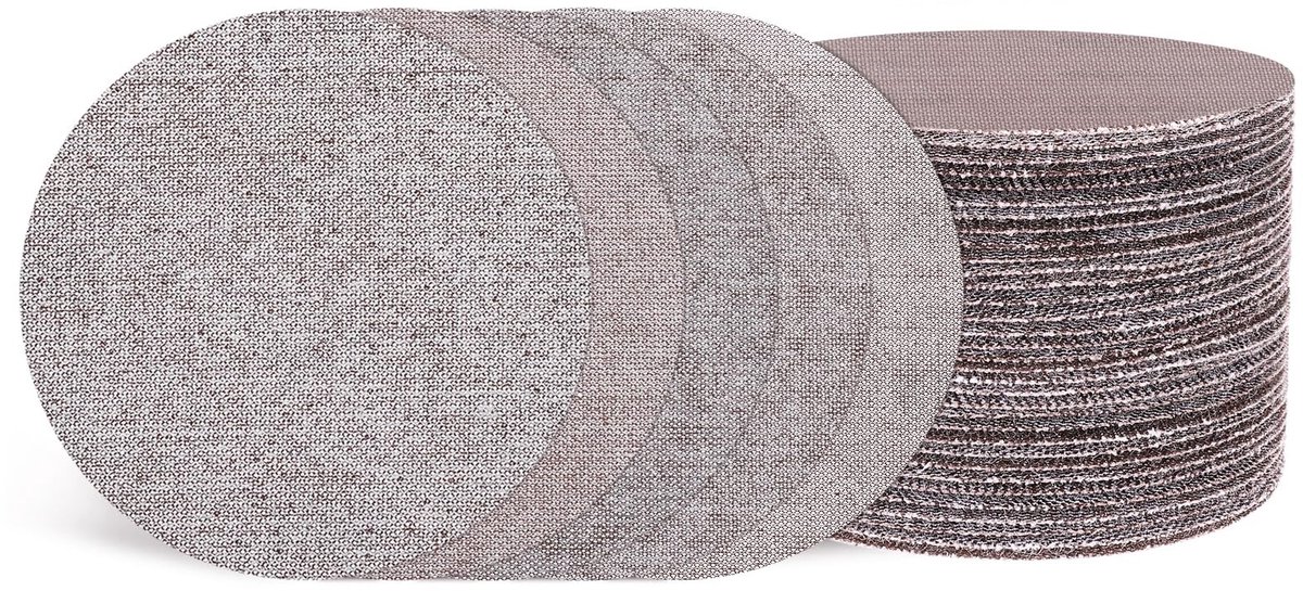 Omgoods - Net Schuurdiscs 150 mm 90 Stuks Diverse Grits Stofvrij