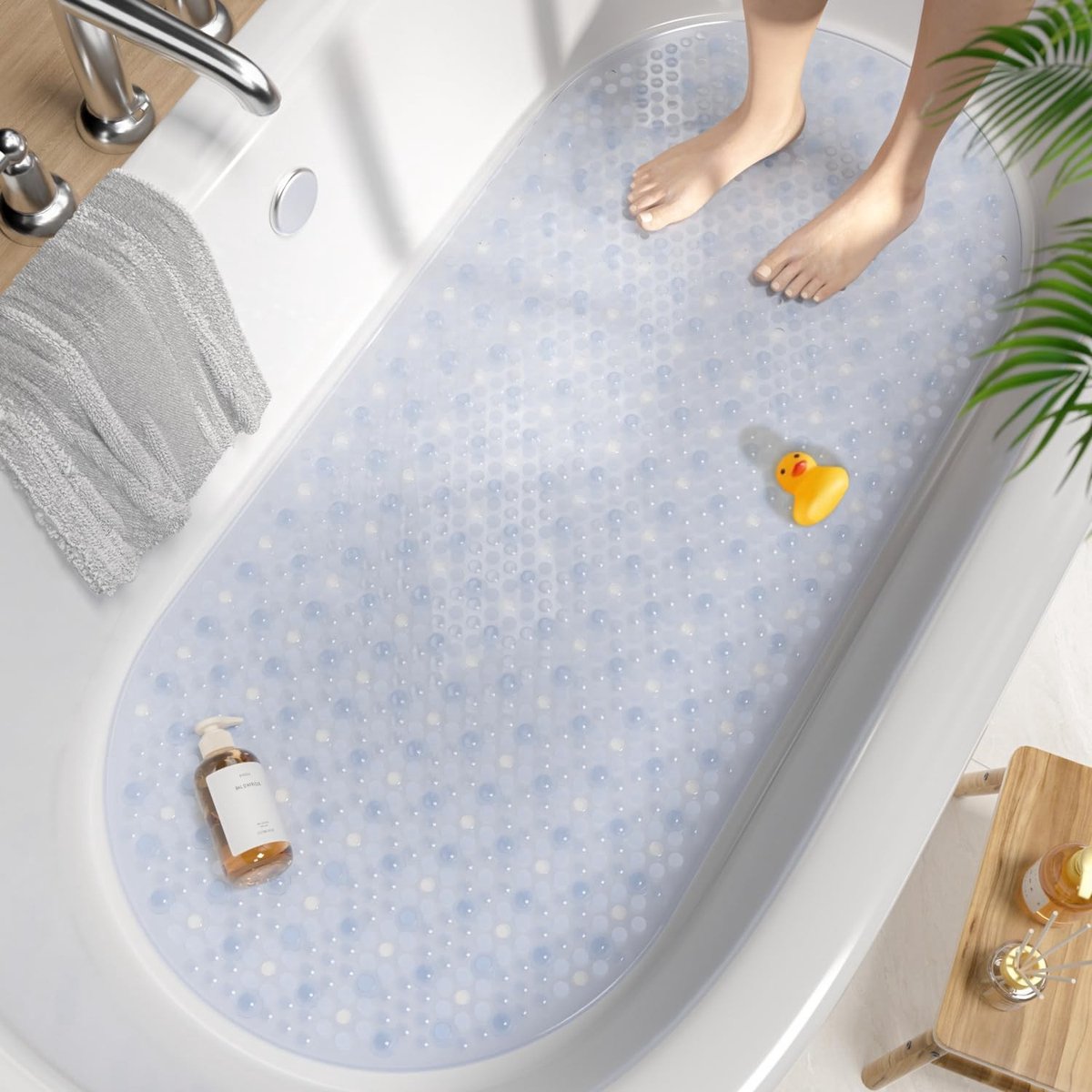 Omgoods - Antislip Badmat Ovaal 88 x 40 cm met Zuignappen
