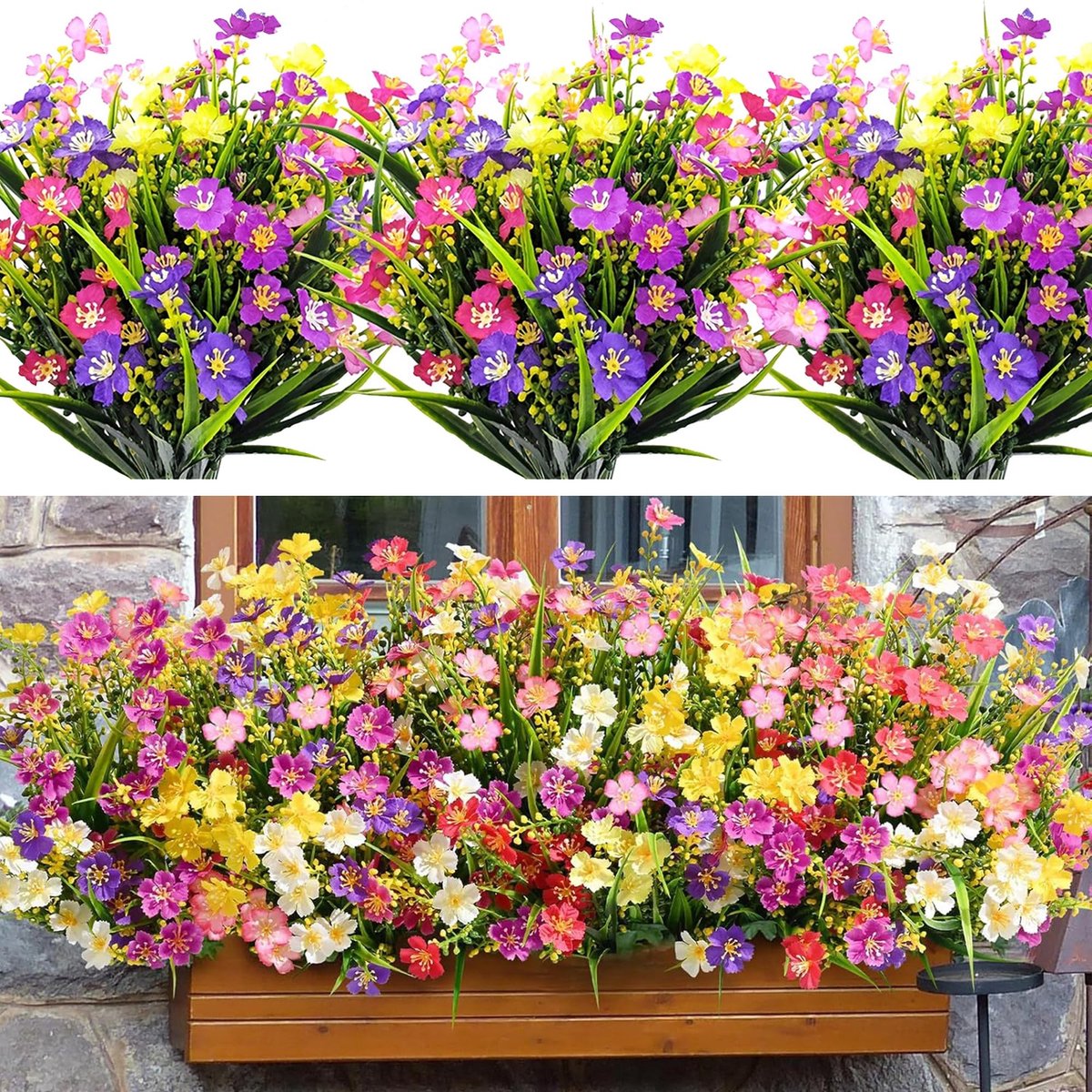 Omgoods - Kunstmatige Daisy Bloemen 12 Bundels voor Tuindecoratie