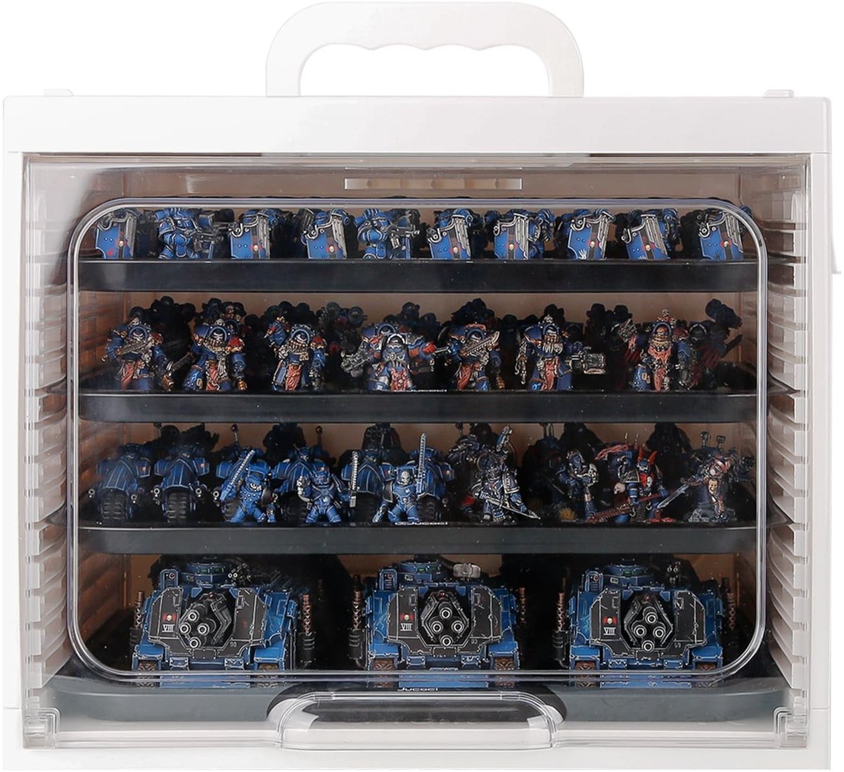 Omgoods - Miniatuur Opbergdoos met Verstelbare Metalen Bakjes Wit