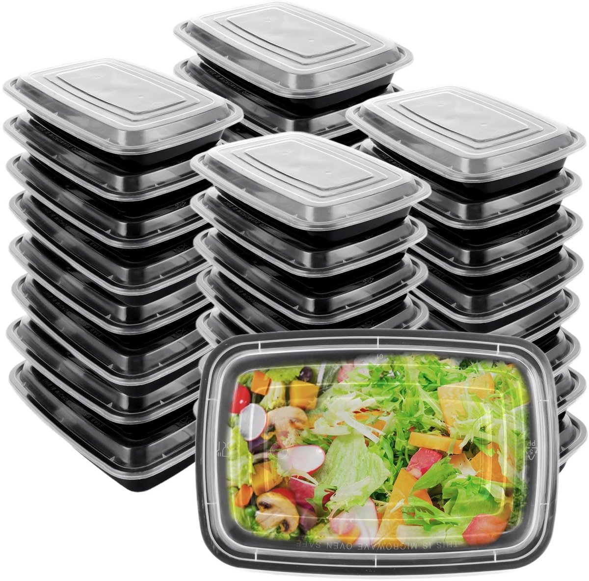 Omgoods - 25 Stuks Maaltijd Prep Boxen met Deksel, BPA Vrij