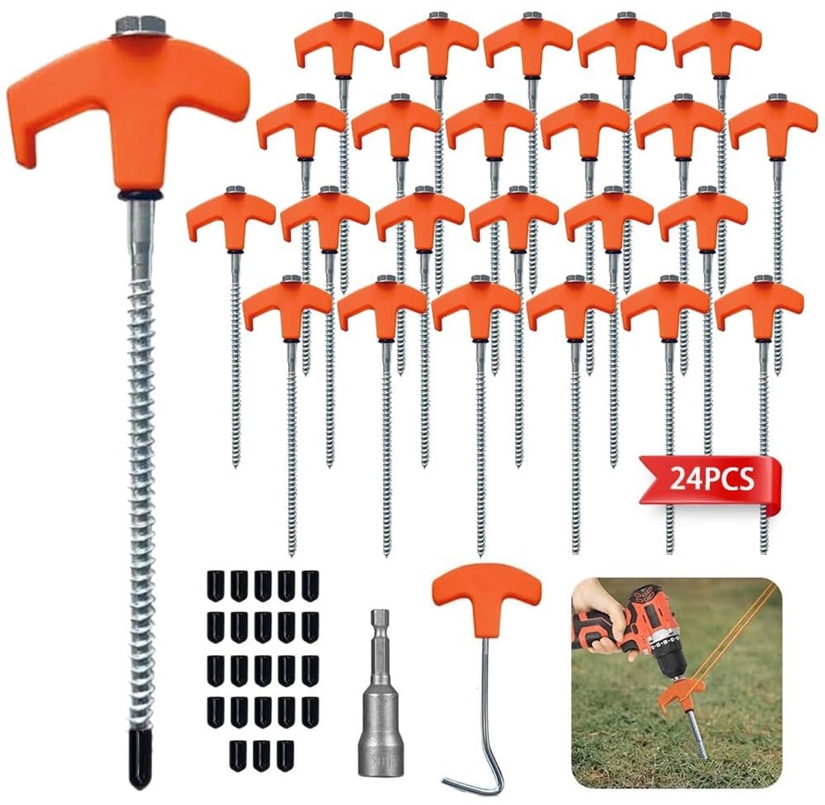 Omgoods - Set van 24 Camping Haringen, Sterke Tentstokken