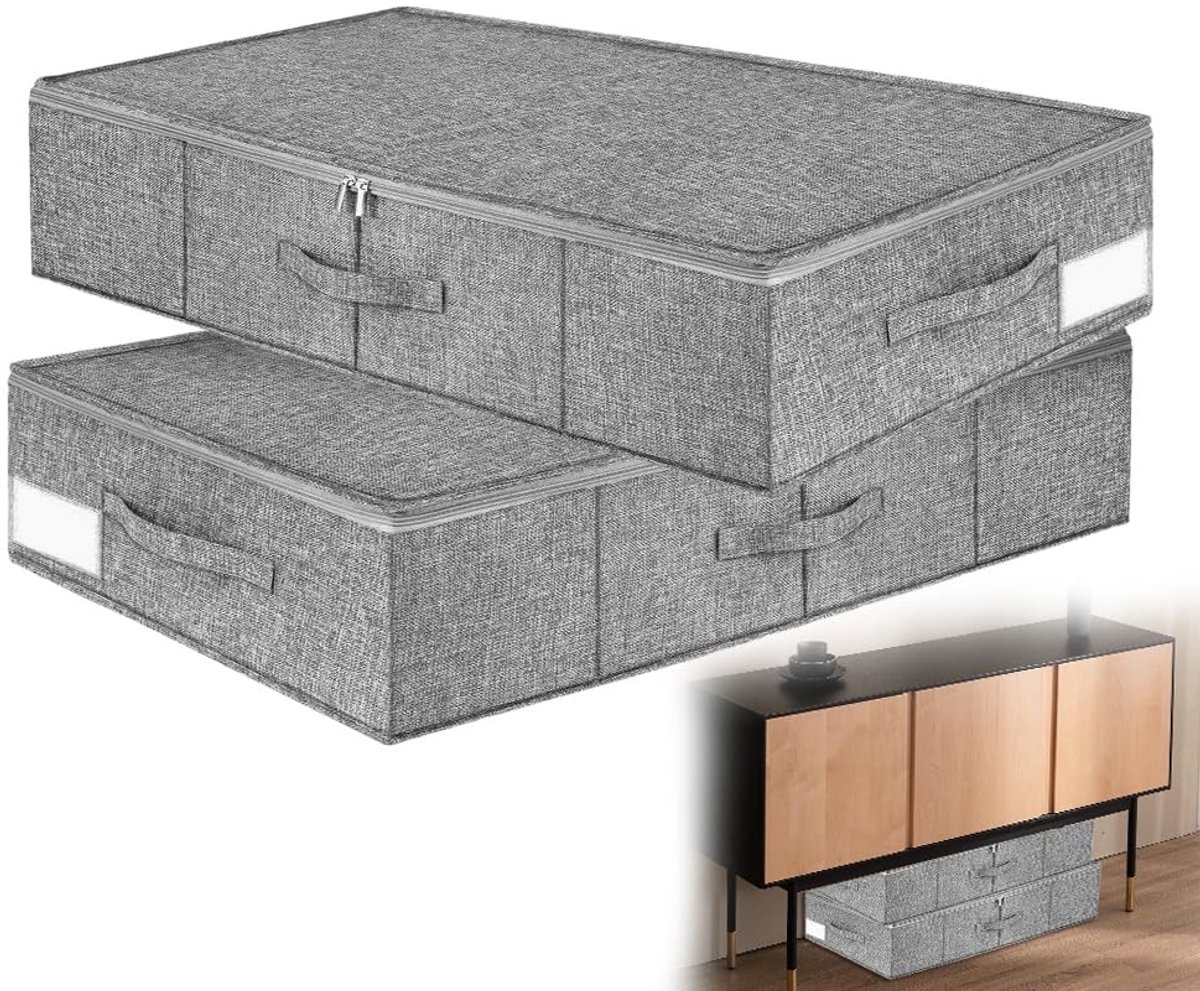 Omgoods - Set van 2 Onderbed Opbergdozen met Deksel - Waterdichte Opbergdozen