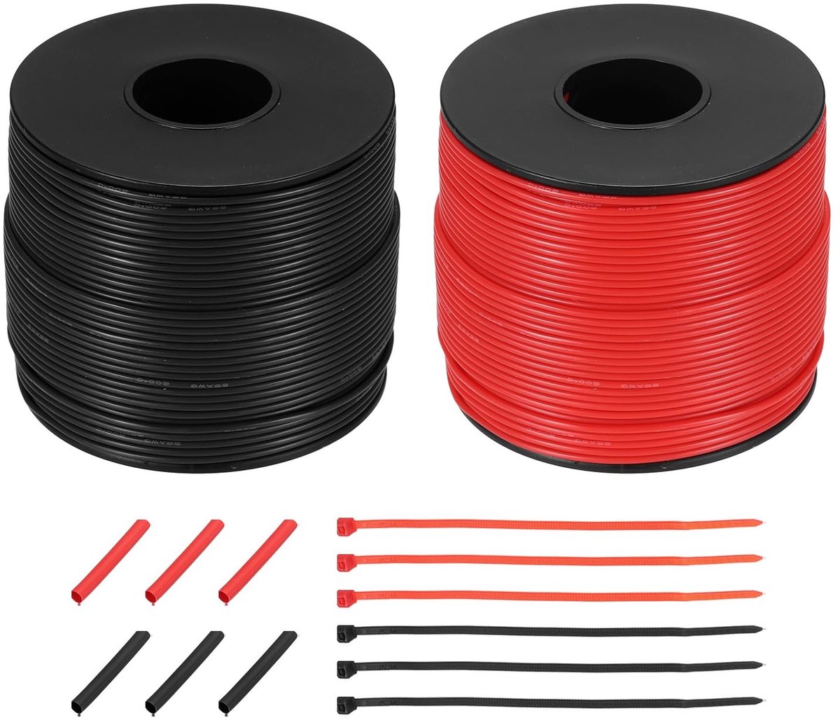 Omgoods - 28AWG Silicone Elektrische Kabel 91.4m met Kabelbinders