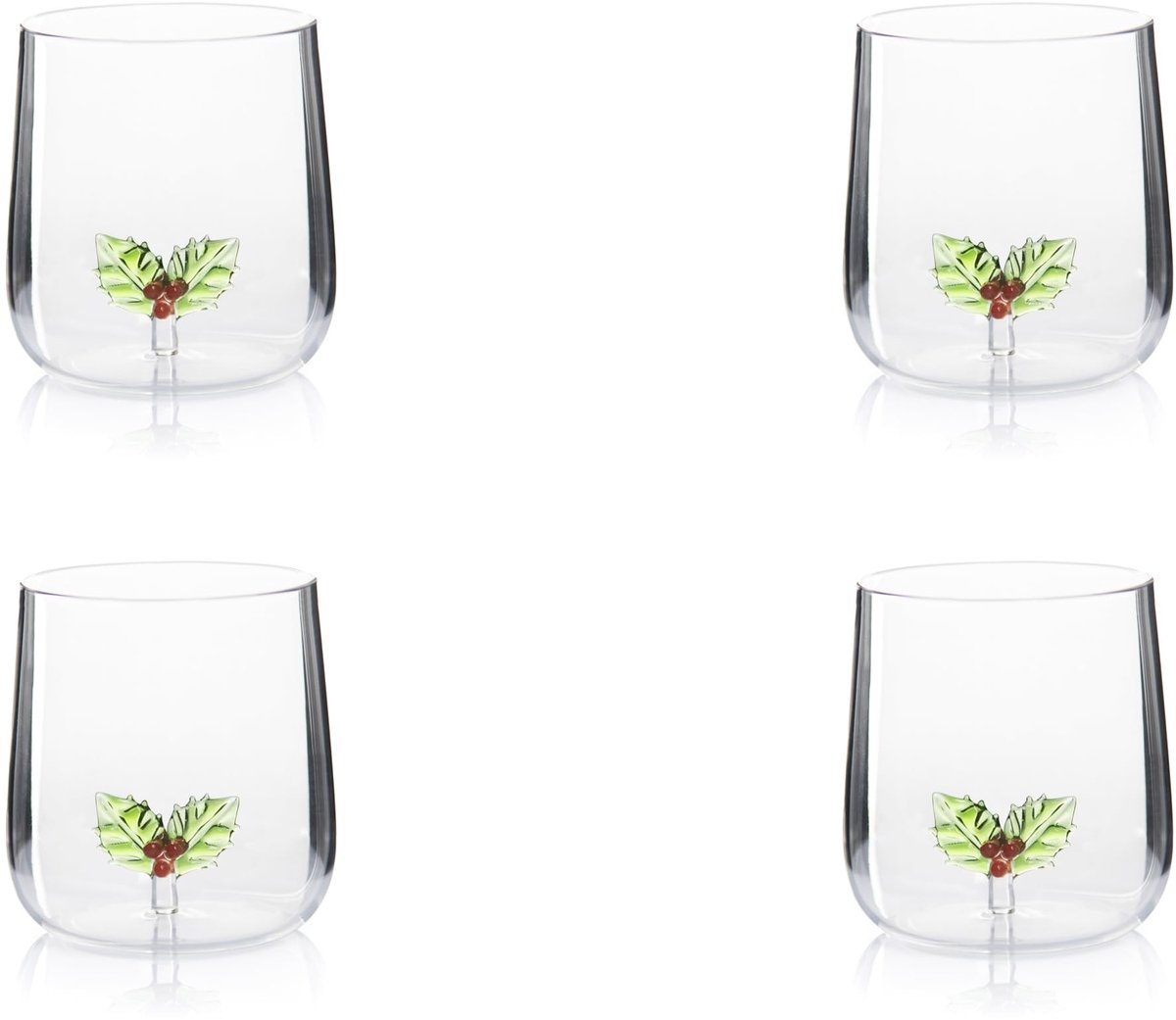 Omgoods - Set van 4 Handgemaakte Glazen van Borosilicaatglas 450 ml