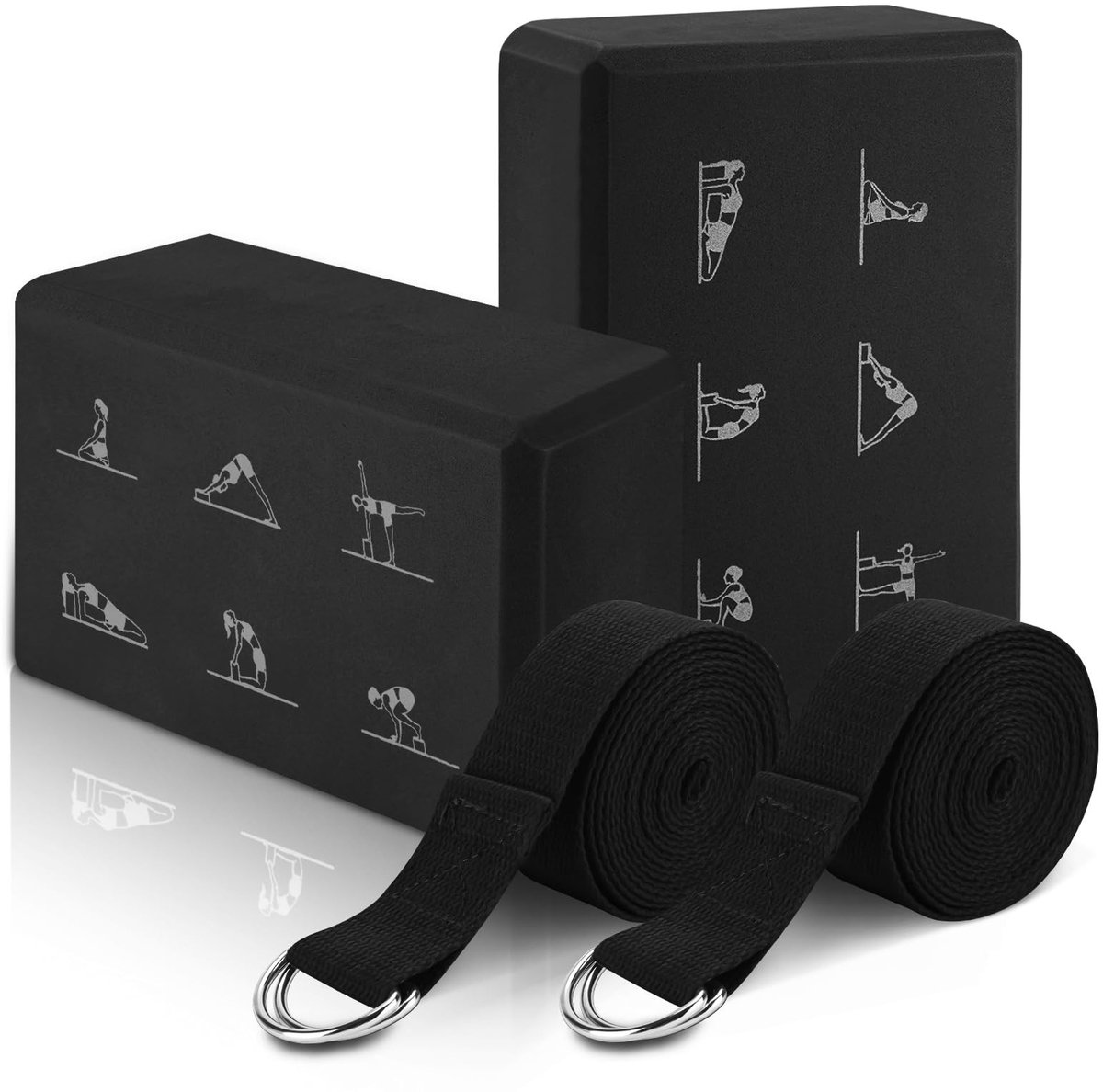 Omgoods - Yoga Blocks Set met Straps - Lichtgewicht Foam voor Yoga en Pilates