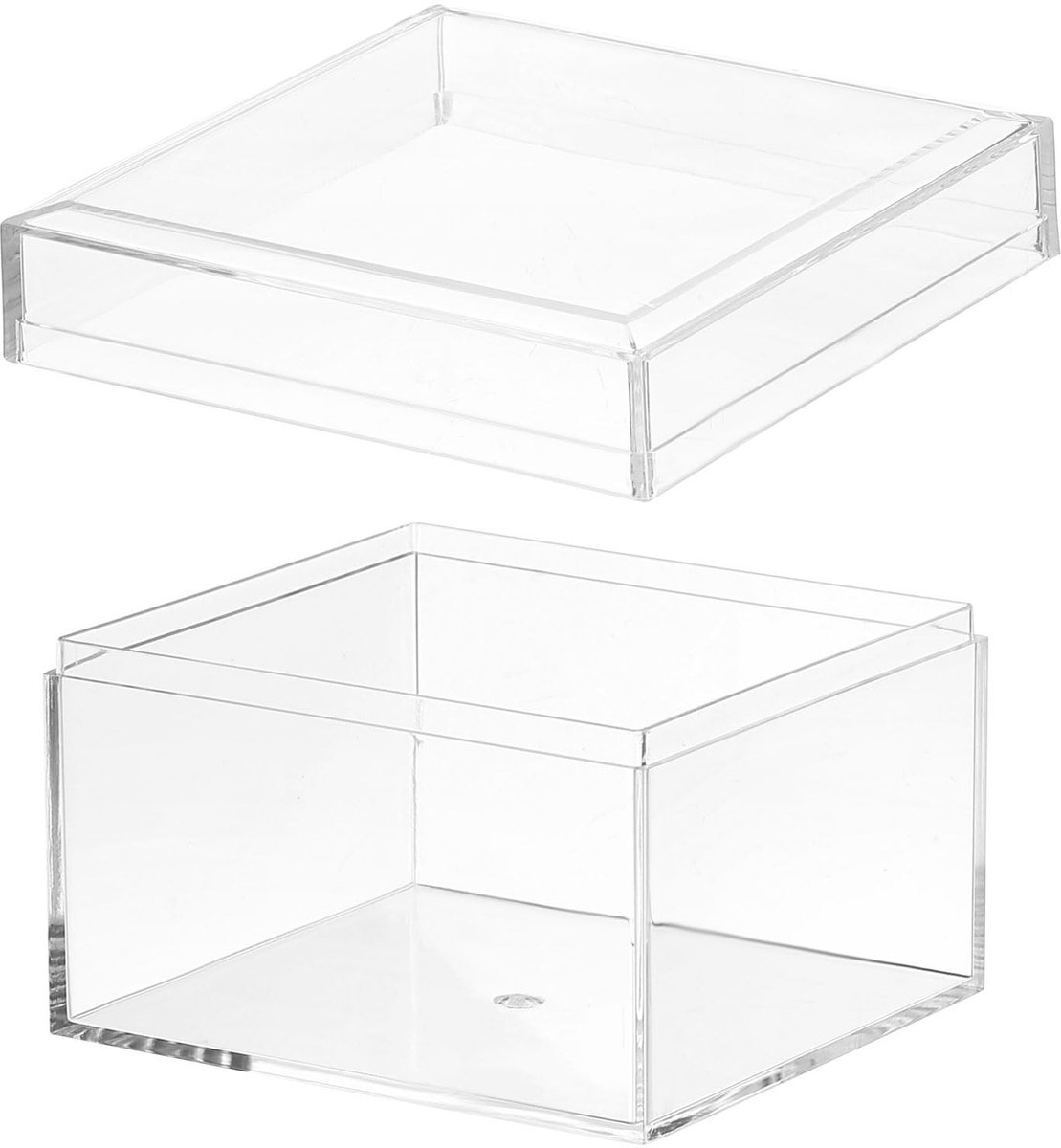 Omgoods - Transparante Acryl Opbergdoos met Deksel 8 x 8 x 6 cm